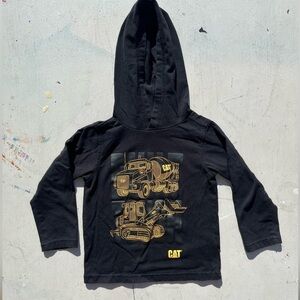 Kid's CAT Hoodie Black Spell-Out 3T Outdoor Camping Hike Logo Tractor Equipment